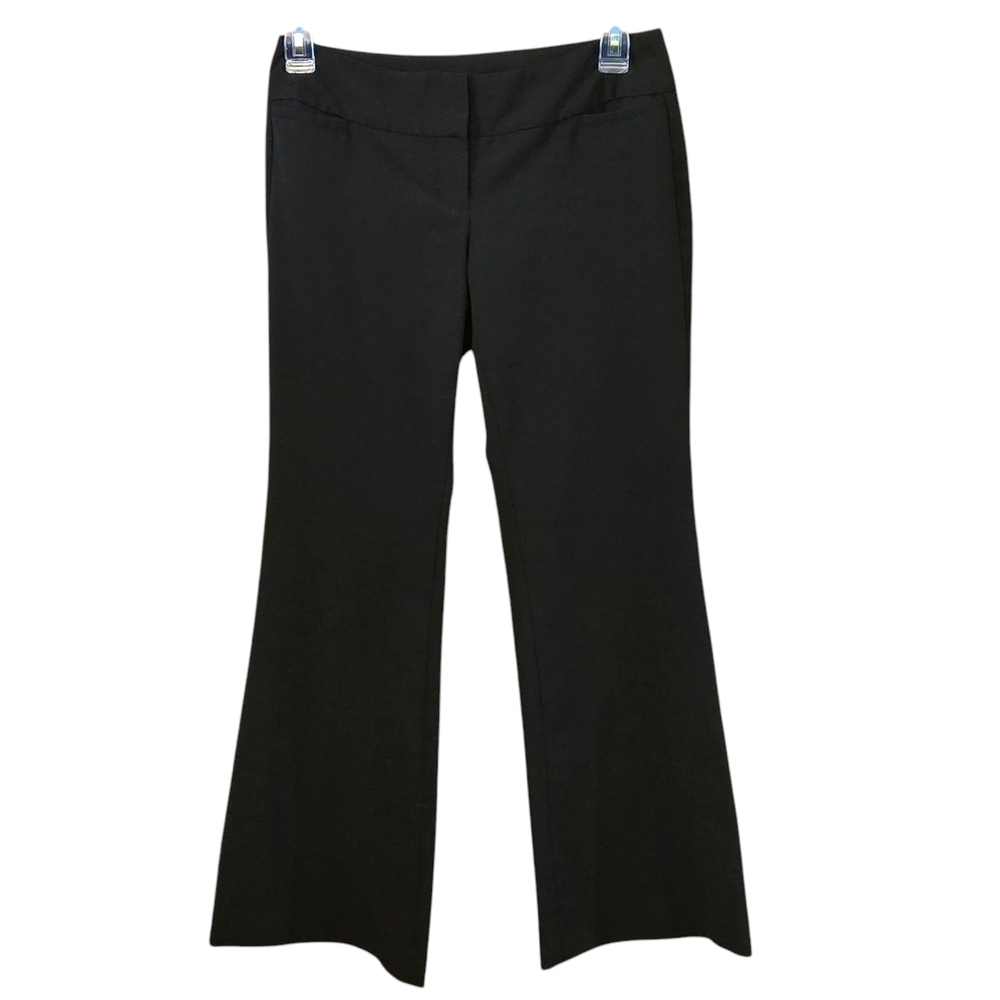 Express Design Studio "Publicist" Black Flared Flat Front Pants Women size 6